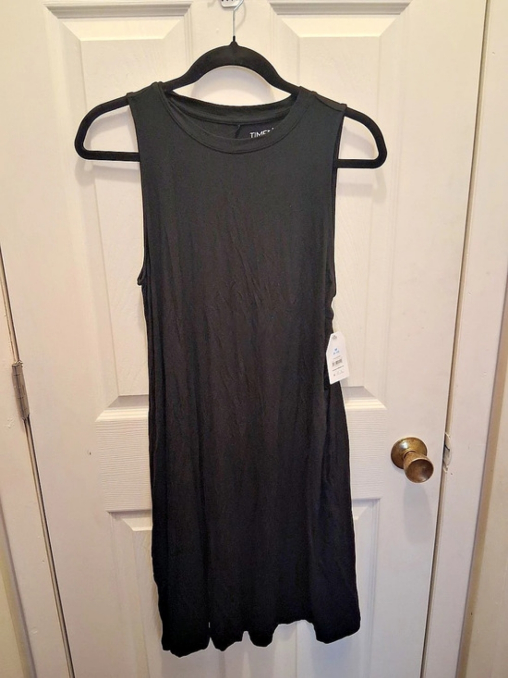 Time and Tru Sleeveless Knit Swing Dress Maxi Black Medium NWT